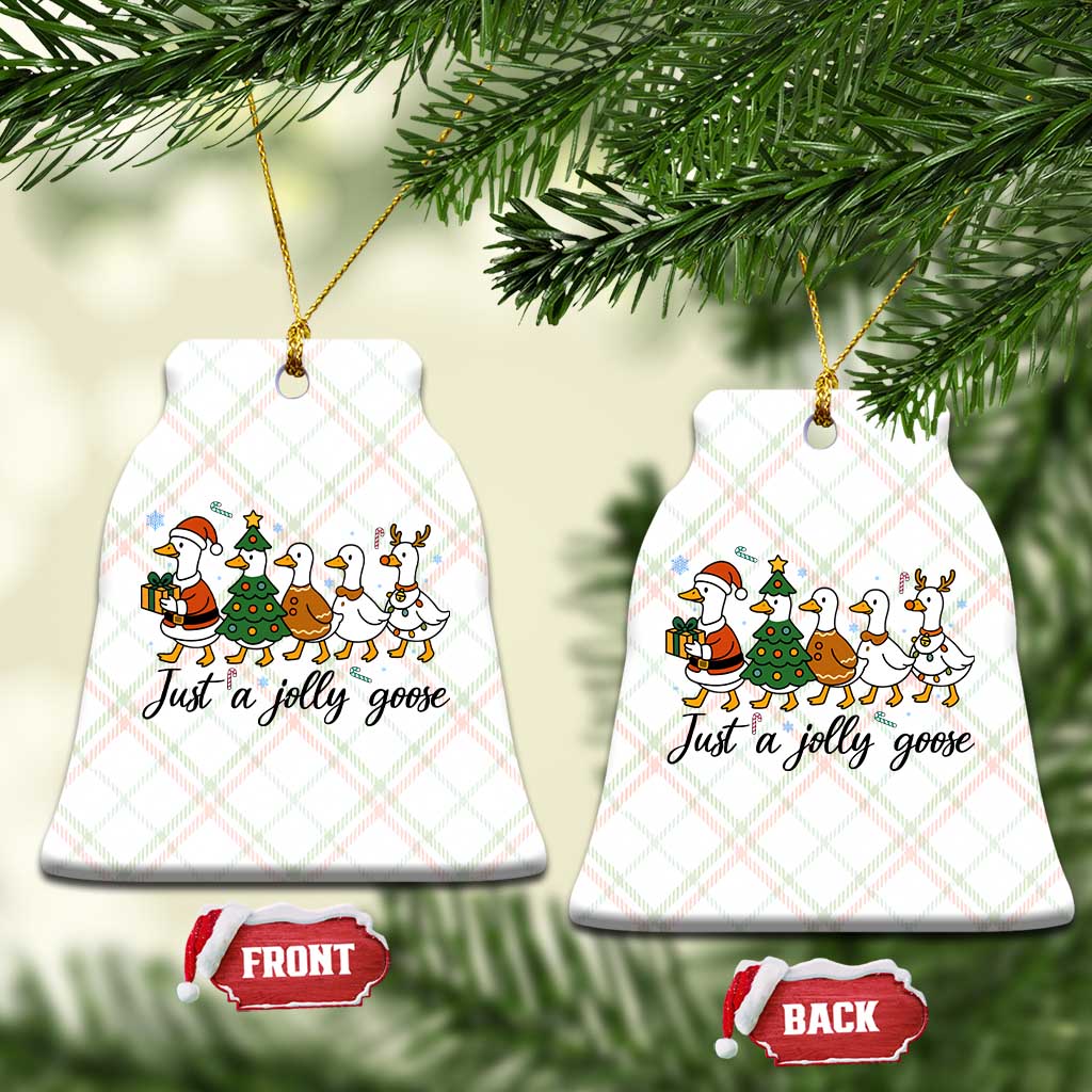 Funny Christmas Silly Goose Ceramic Ornament Just A Jolly Goose Xmas Poultry Animal Humor TS11 Print Your Wear