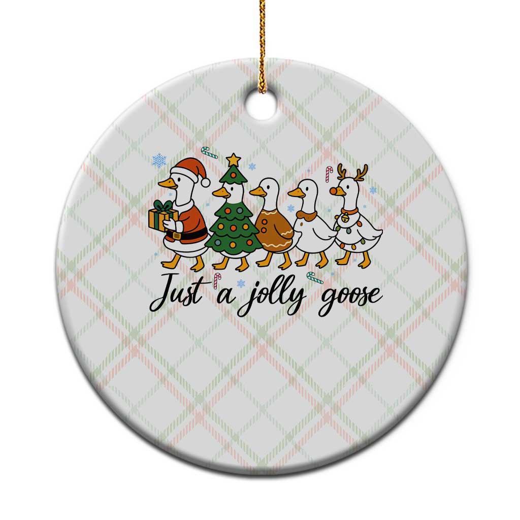 Funny Christmas Silly Goose Ceramic Ornament Just A Jolly Goose Xmas Poultry Animal Humor TS11 1pc Christmas Plaid Print Your Wear