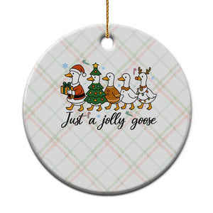 Funny Christmas Silly Goose Ceramic Ornament Just A Jolly Goose Xmas Poultry Animal Humor TS11 1pc Christmas Plaid Print Your Wear