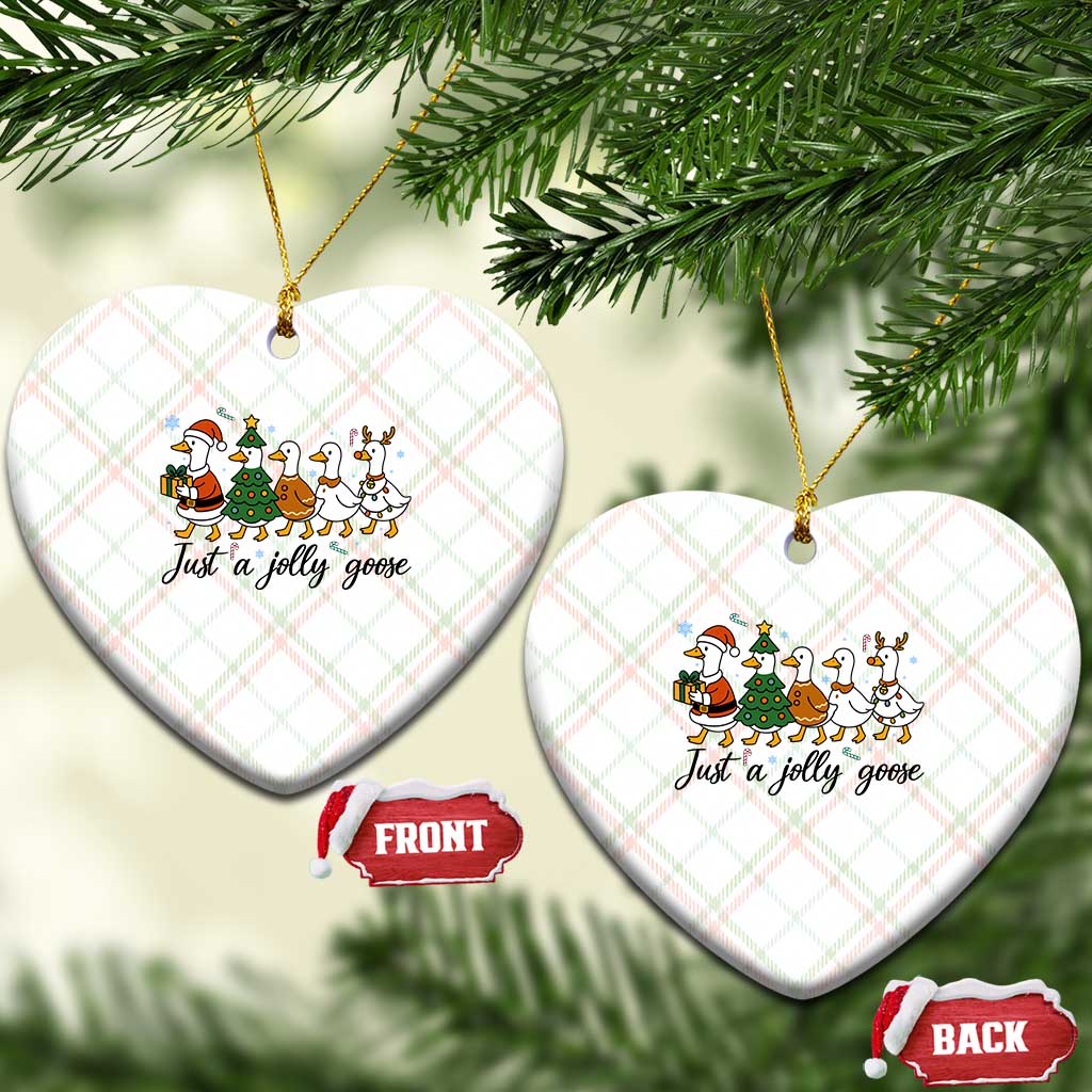 Funny Christmas Silly Goose Ceramic Ornament Just A Jolly Goose Xmas Poultry Animal Humor TS11 Print Your Wear