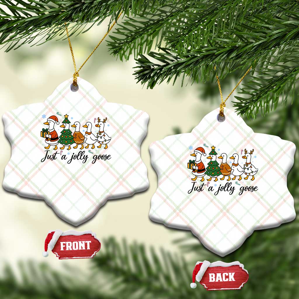 Funny Christmas Silly Goose Ceramic Ornament Just A Jolly Goose Xmas Poultry Animal Humor TS11 Print Your Wear