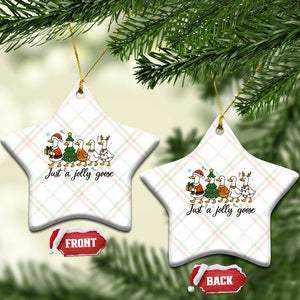 Funny Christmas Silly Goose Ceramic Ornament Just A Jolly Goose Xmas Poultry Animal Humor TS11 Print Your Wear