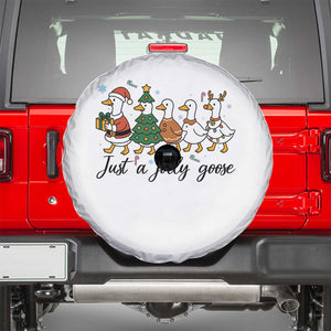 Funny Christmas Silly Goose Spare Tire Cover Just A Jolly Goose Xmas Poultry Animal Humor TS11 White Print Your Wear