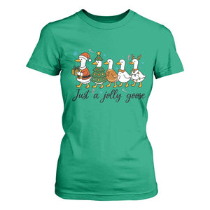 Funny Christmas Silly Goose T Shirt For Women Just A Jolly Goose Xmas Poultry Animal Humor TS11 Irish Green Print Your Wear