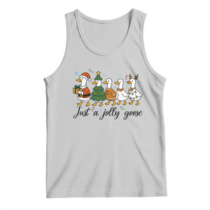 Funny Christmas Silly Goose Tank Top Just A Jolly Goose Xmas Poultry Animal Humor - Print Your Wear