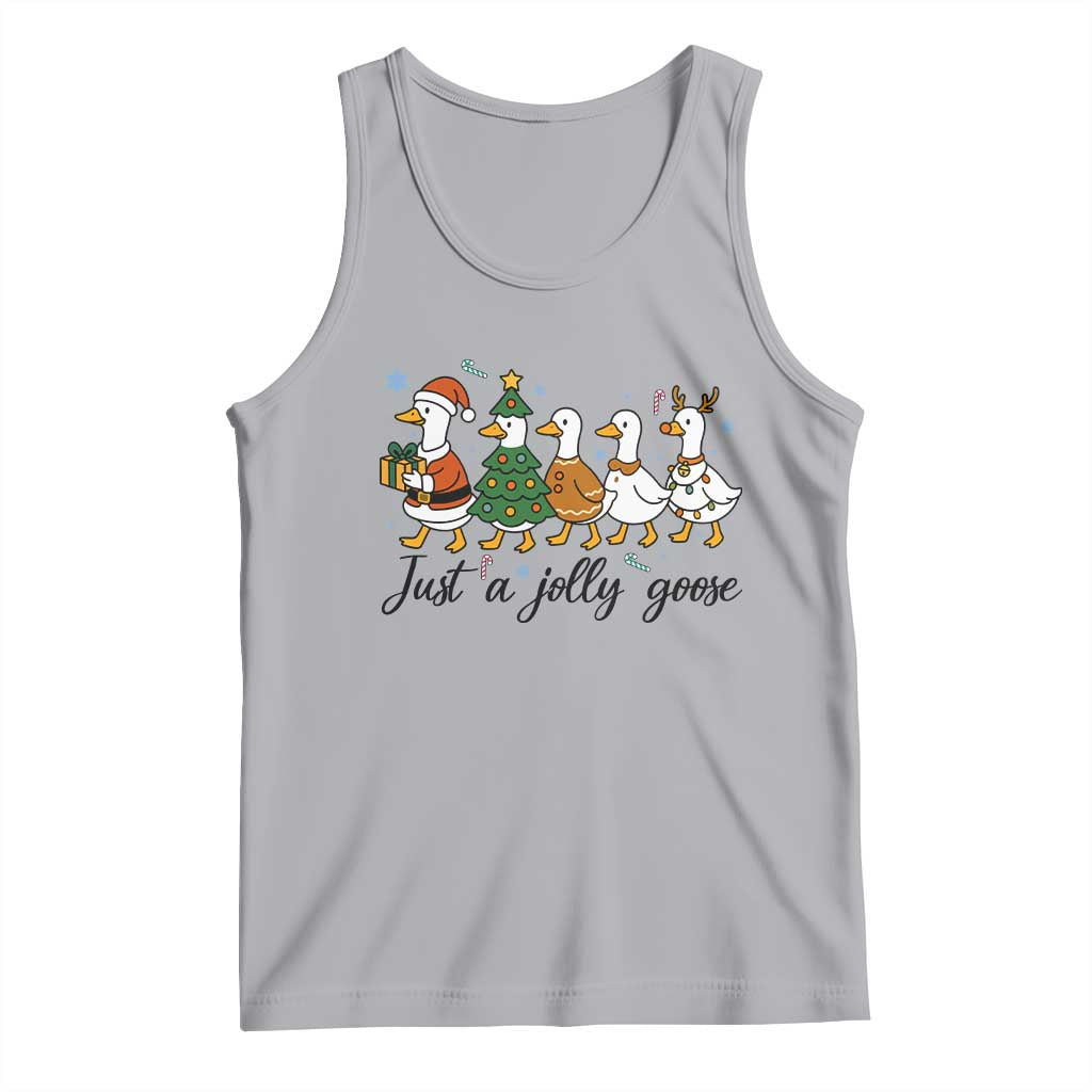 Funny Christmas Silly Goose Tank Top Just A Jolly Goose Xmas Poultry Animal Humor - Print Your Wear