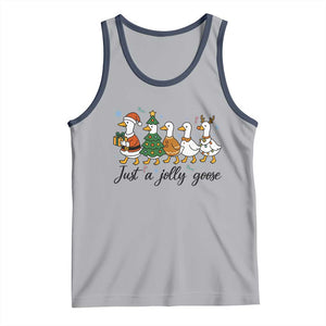 Funny Christmas Silly Goose Tank Top Just A Jolly Goose Xmas Poultry Animal Humor TS11 Athletic Heather Navy Print Your Wear