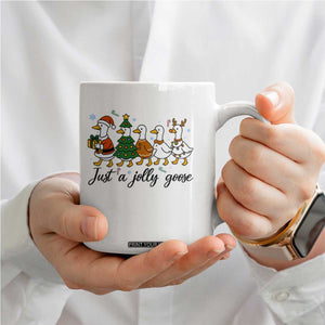 Funny Christmas Silly Goose Coffee Mug Just A Jolly Goose Xmas Poultry Animal Humor TS11 Print Your Wear