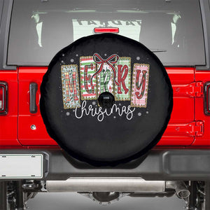 Merry Christmas Coquette Xmas Faux Glitter Gingham Tartan Doodle Spare Tire Cover TS11 Black Print Your Wear