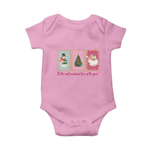 It's The Most Wonderful Time Of The Year Baby Onesie Coquette Christmas TS11 Light Pink Print Your Wear