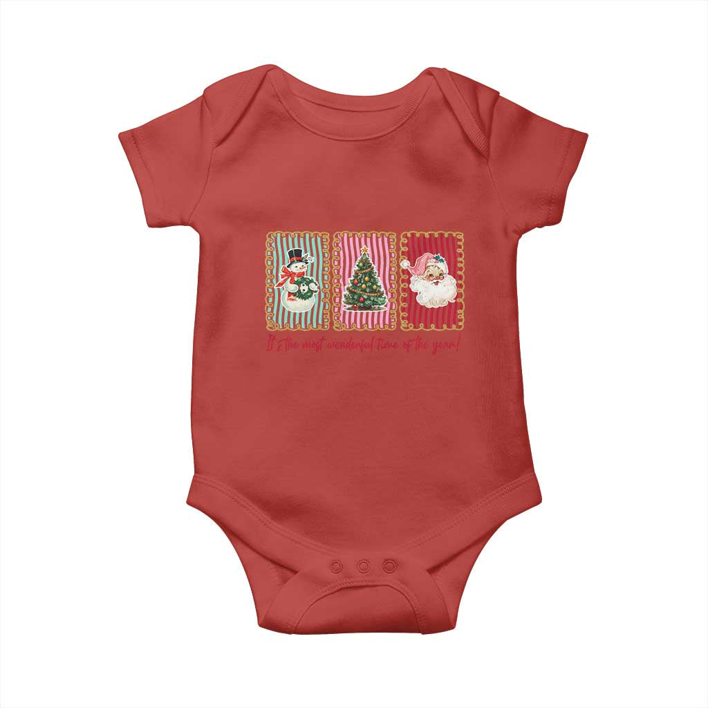 It's The Most Wonderful Time Of The Year Baby Onesie Coquette Christmas TS11 Red Print Your Wear
