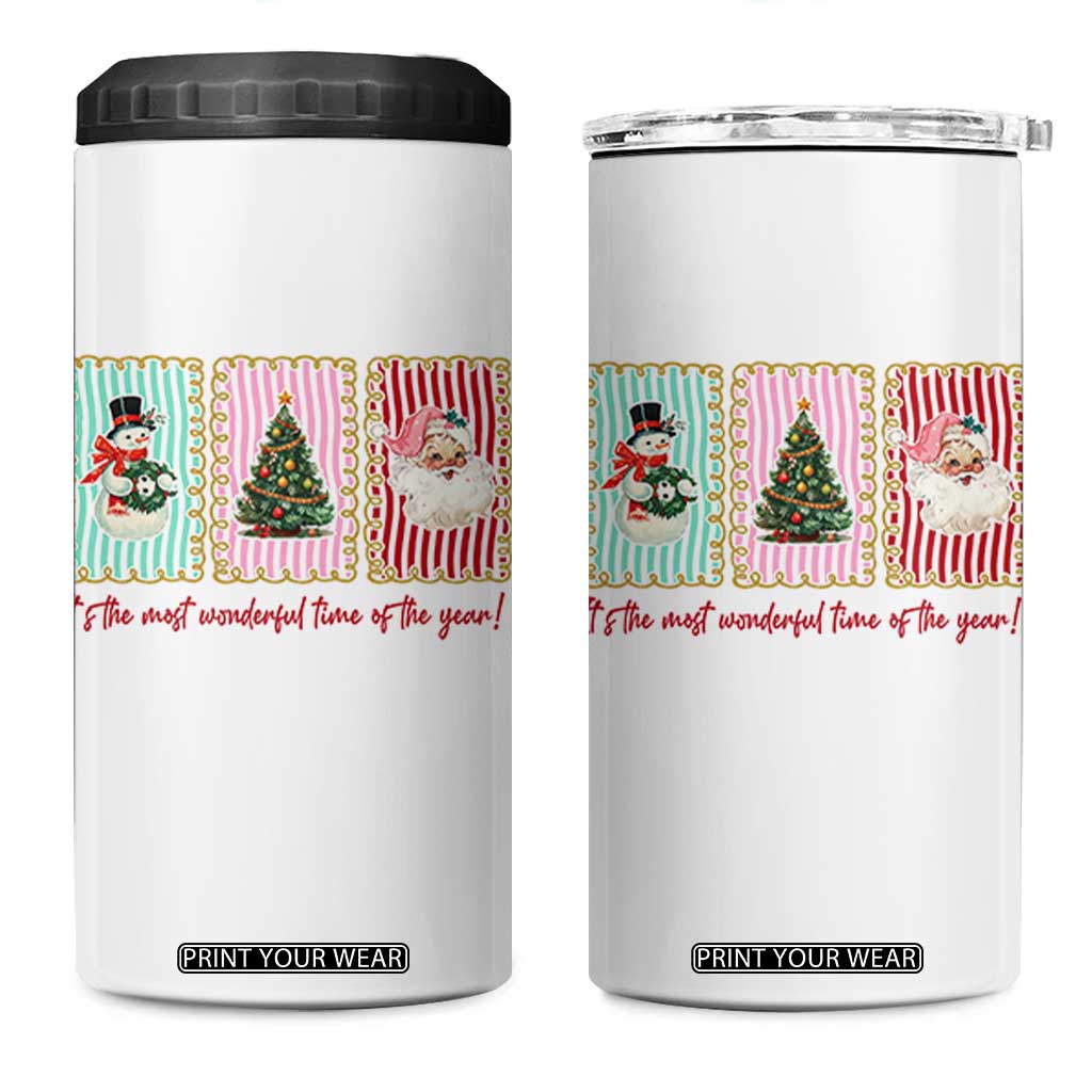 It's The Most Wonderful Time Of The Year 4 in 1 Can Cooler Tumbler Coquette Christmas TS11 One Size: 16 oz White Print Your Wear