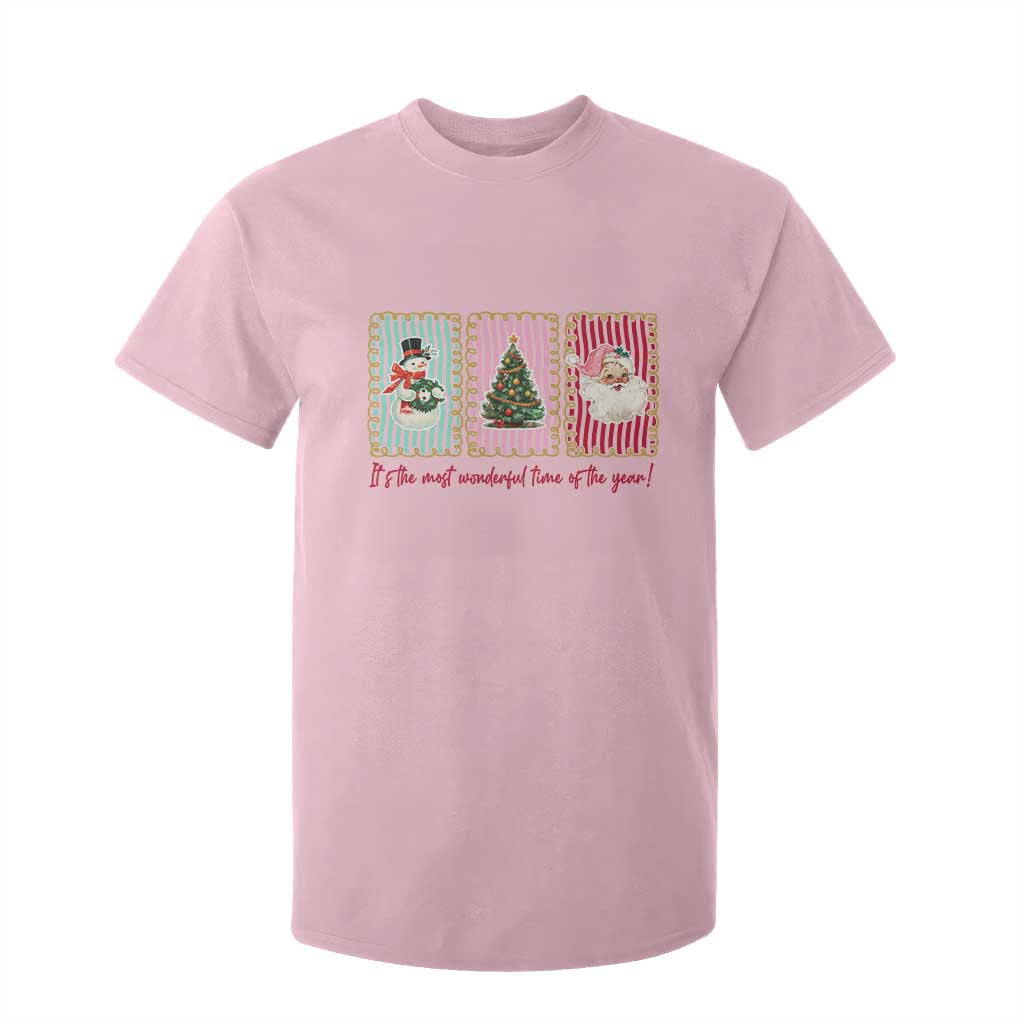 It's The Most Wonderful Time Of The Year T Shirt For Kid Coquette Christmas TS11 Light Pink Print Your Wear