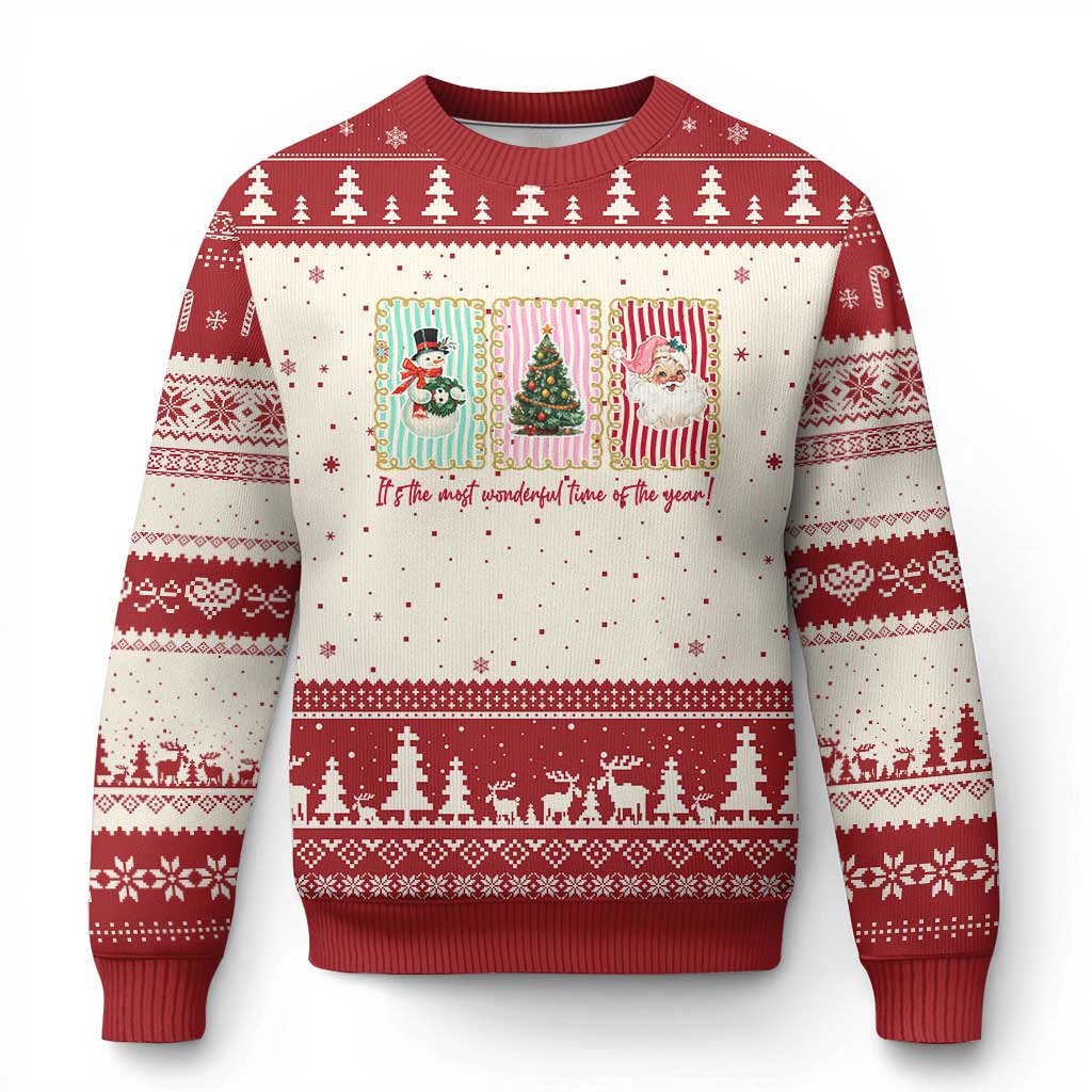 It's The Most Wonderful Time Of The Year Ugly Christmas Sweater Coquette Xmas TS11 Beige Red Print Your Wear