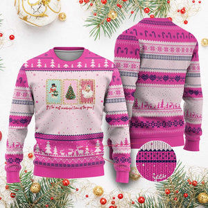 It's The Most Wonderful Time Of The Year Ugly Christmas Sweater Coquette Xmas TS11 Hot Pink Print Your Wear