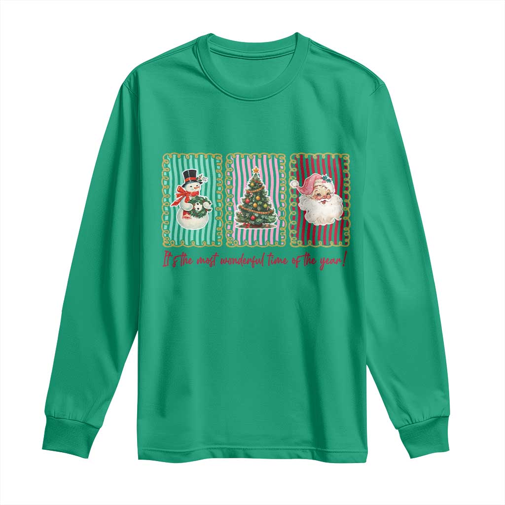 It's The Most Wonderful Time Of The Year Long Sleeve Shirt Coquette Christmas TS11 Irish Green Print Your Wear