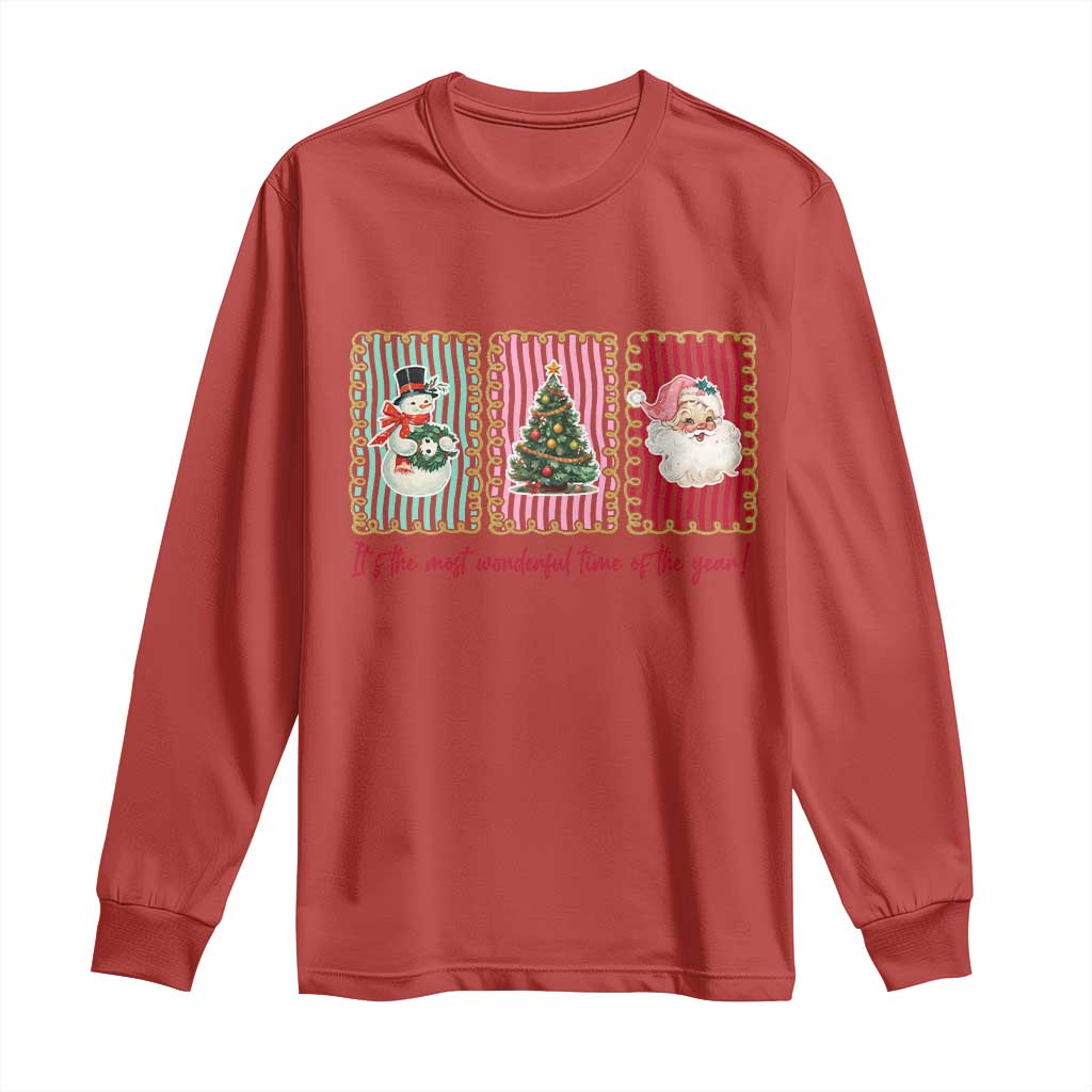 It's The Most Wonderful Time Of The Year Long Sleeve Shirt Coquette Christmas TS11 Red Print Your Wear