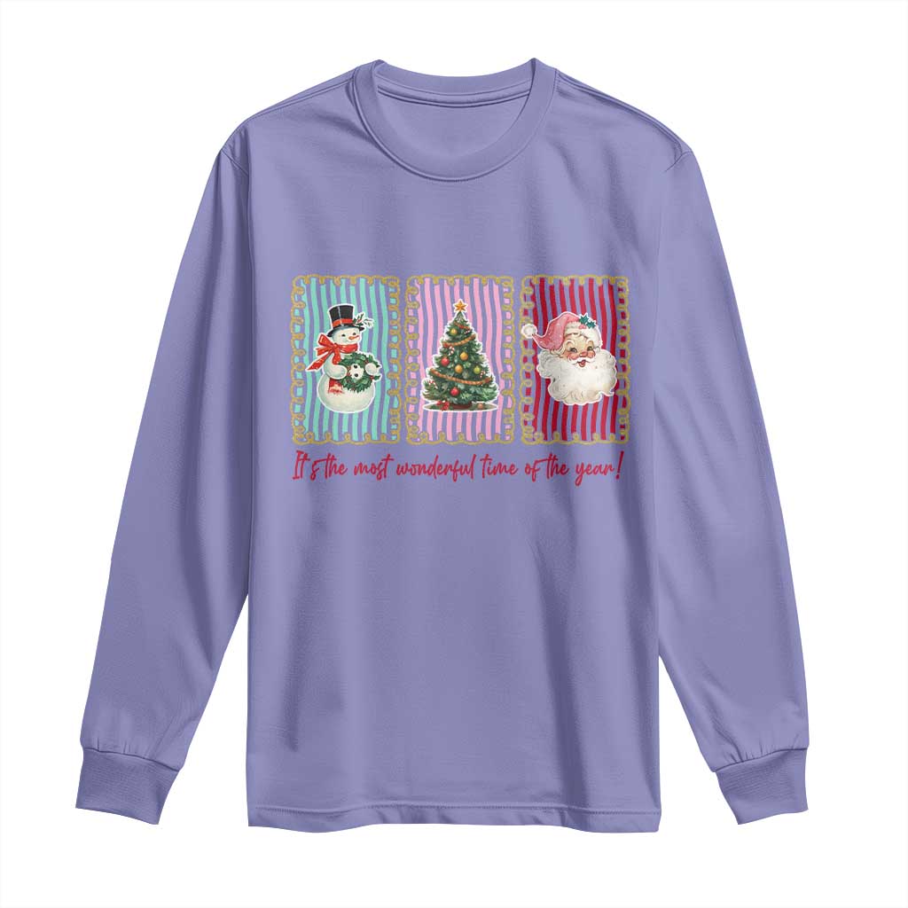 It's The Most Wonderful Time Of The Year Long Sleeve Shirt Coquette Christmas TS11 Violet Print Your Wear