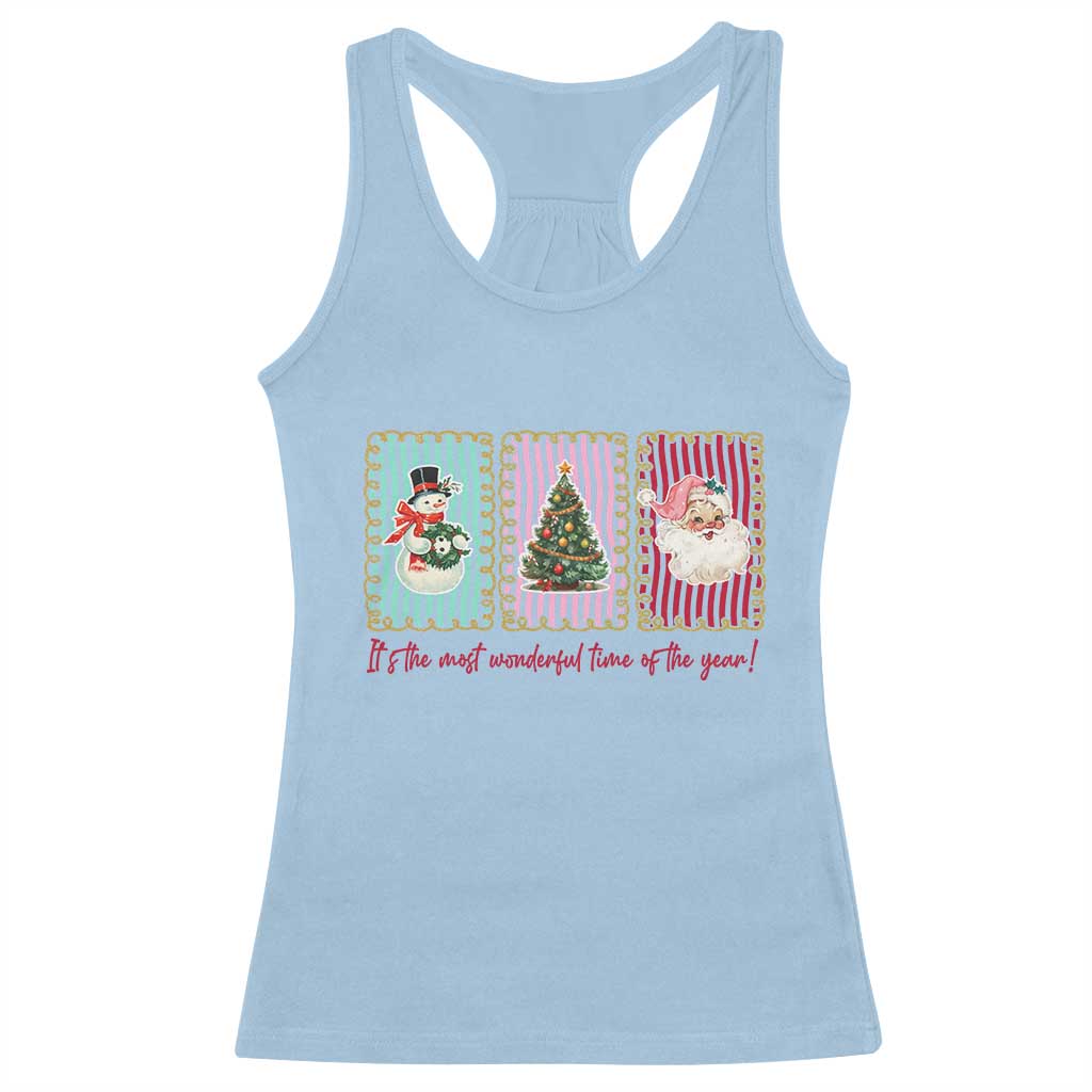 It's The Most Wonderful Time Of The Year Racerback Tank Top Coquette Christmas TS11 Light Blue Print Your Wear