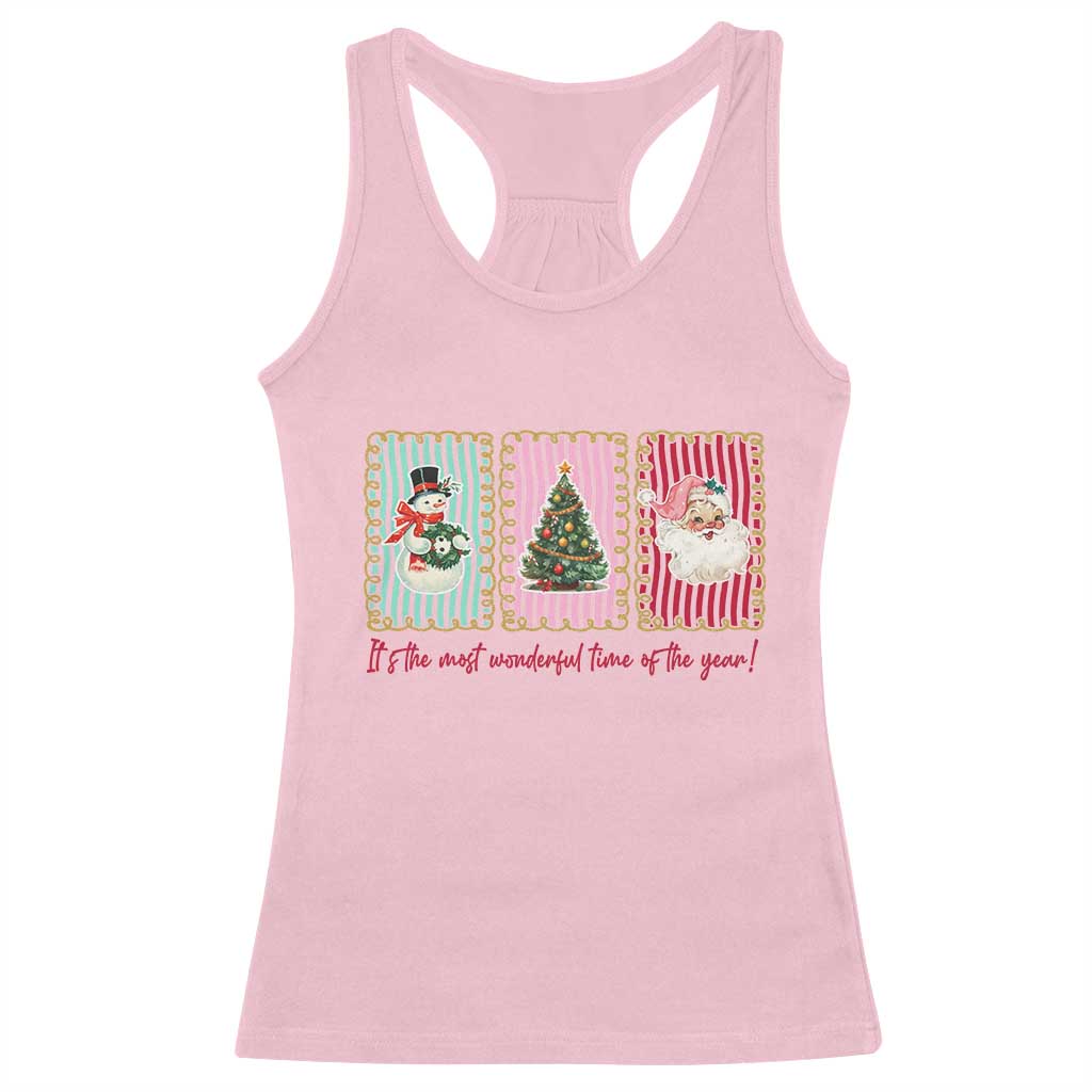 It's The Most Wonderful Time Of The Year Racerback Tank Top Coquette Christmas TS11 Light Pink Print Your Wear