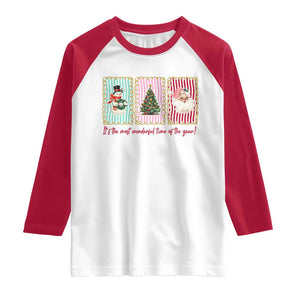 It's The Most Wonderful Time Of The Year Raglan Shirt Coquette Christmas TS11 White Red Print Your Wear