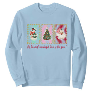 It's The Most Wonderful Time Of The Year Sweatshirt Coquette Christmas TS11 Light Blue Print Your Wear