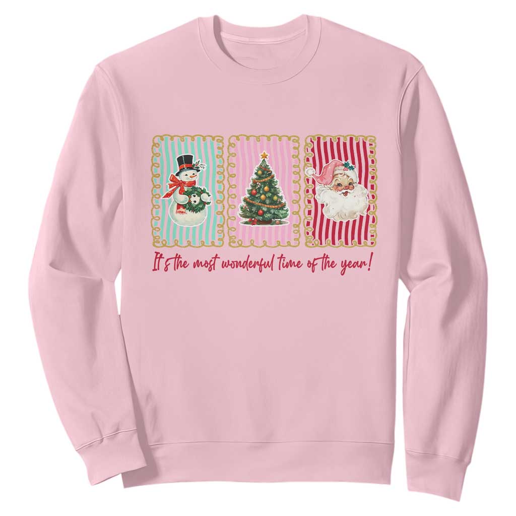 It's The Most Wonderful Time Of The Year Sweatshirt Coquette Christmas TS11 Light Pink Print Your Wear