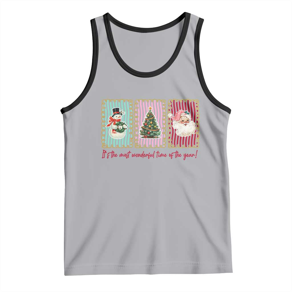 It's The Most Wonderful Time Of The Year Tank Top Coquette Christmas TS11 Athletic Heather Black Print Your Wear