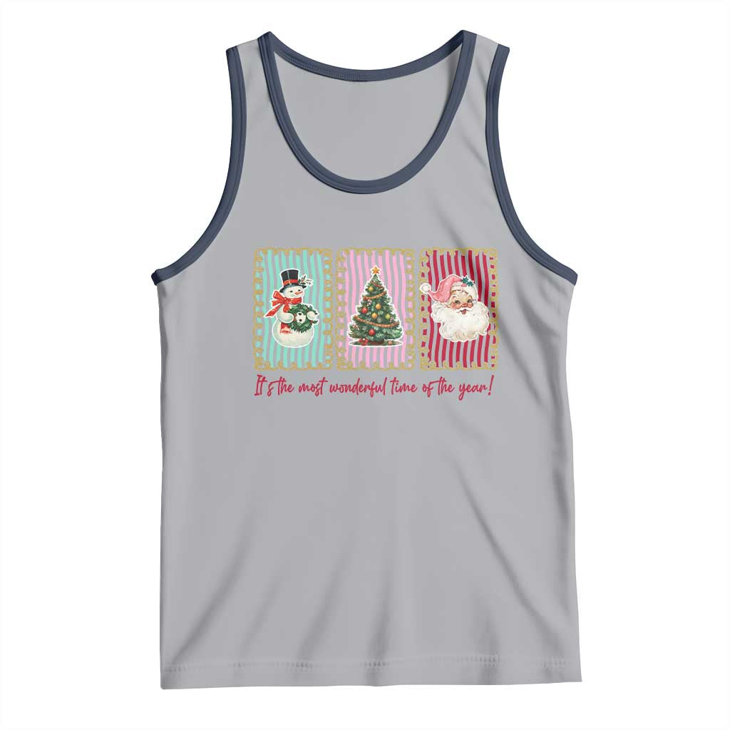 It's The Most Wonderful Time Of The Year Tank Top Coquette Christmas TS11 Athletic Heather Navy Print Your Wear