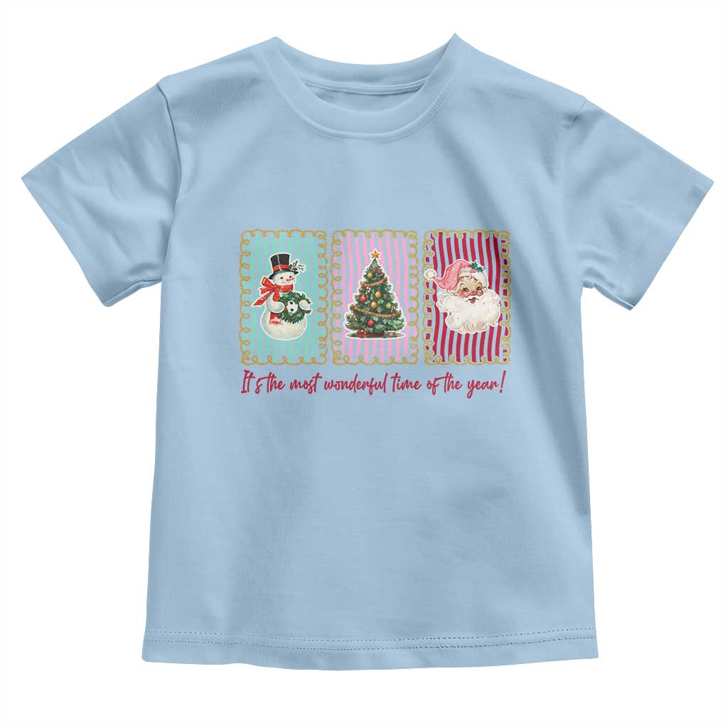 It's The Most Wonderful Time Of The Year Toddler T Shirt Coquette Christmas TS11 Light Blue Print Your Wear
