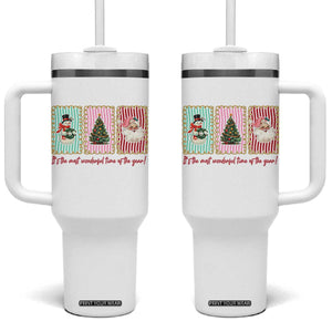 It's The Most Wonderful Time Of The Year Tumbler With Handle Coquette Christmas TS11 One Size: 40 oz White Print Your Wear