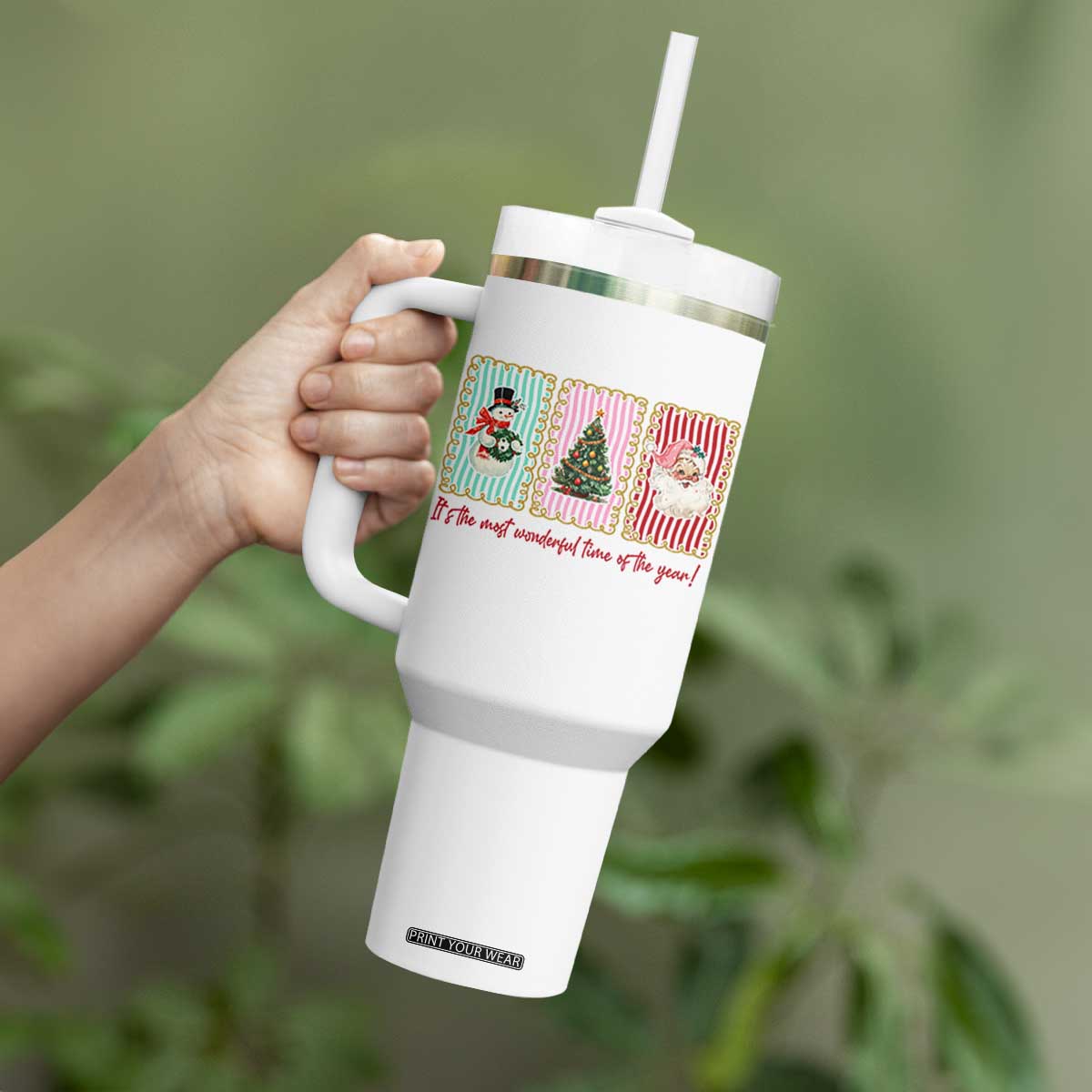 It's The Most Wonderful Time Of The Year Tumbler With Handle Coquette Christmas TS11 Print Your Wear