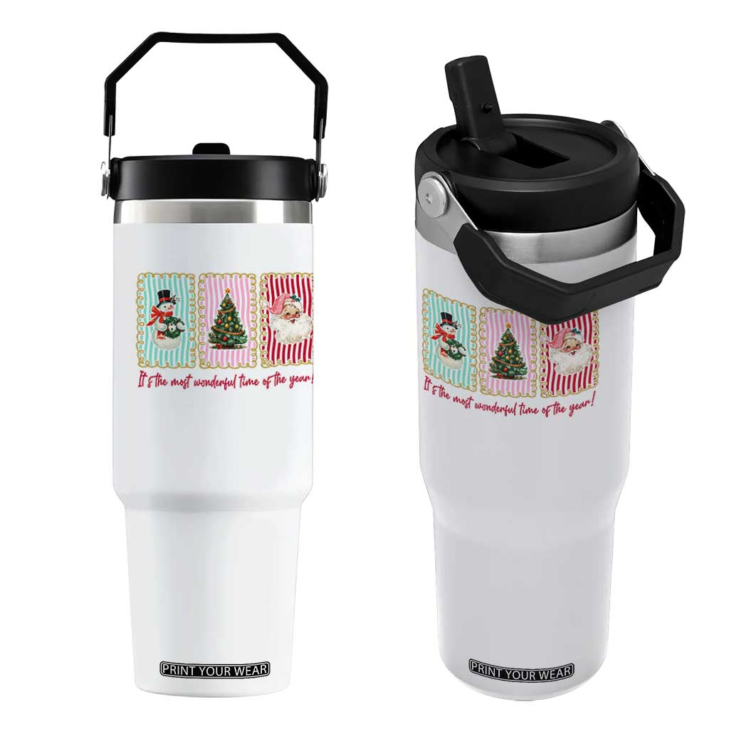 It's The Most Wonderful Time Of The Year Flip Straw Tumbler Coquette Christmas TS11 One Size: 30 oz White Print Your Wear
