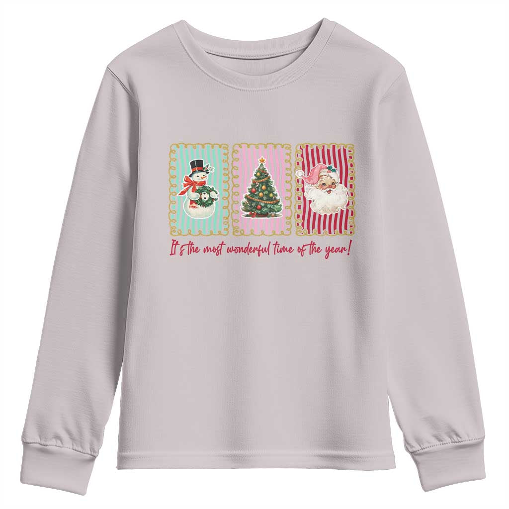 It's The Most Wonderful Time Of The Year Youth Sweatshirt Coquette Christmas TS11 Ice Gray Print Your Wear