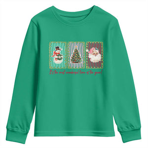 It's The Most Wonderful Time Of The Year Youth Sweatshirt Coquette Christmas TS11 Irish Green Print Your Wear