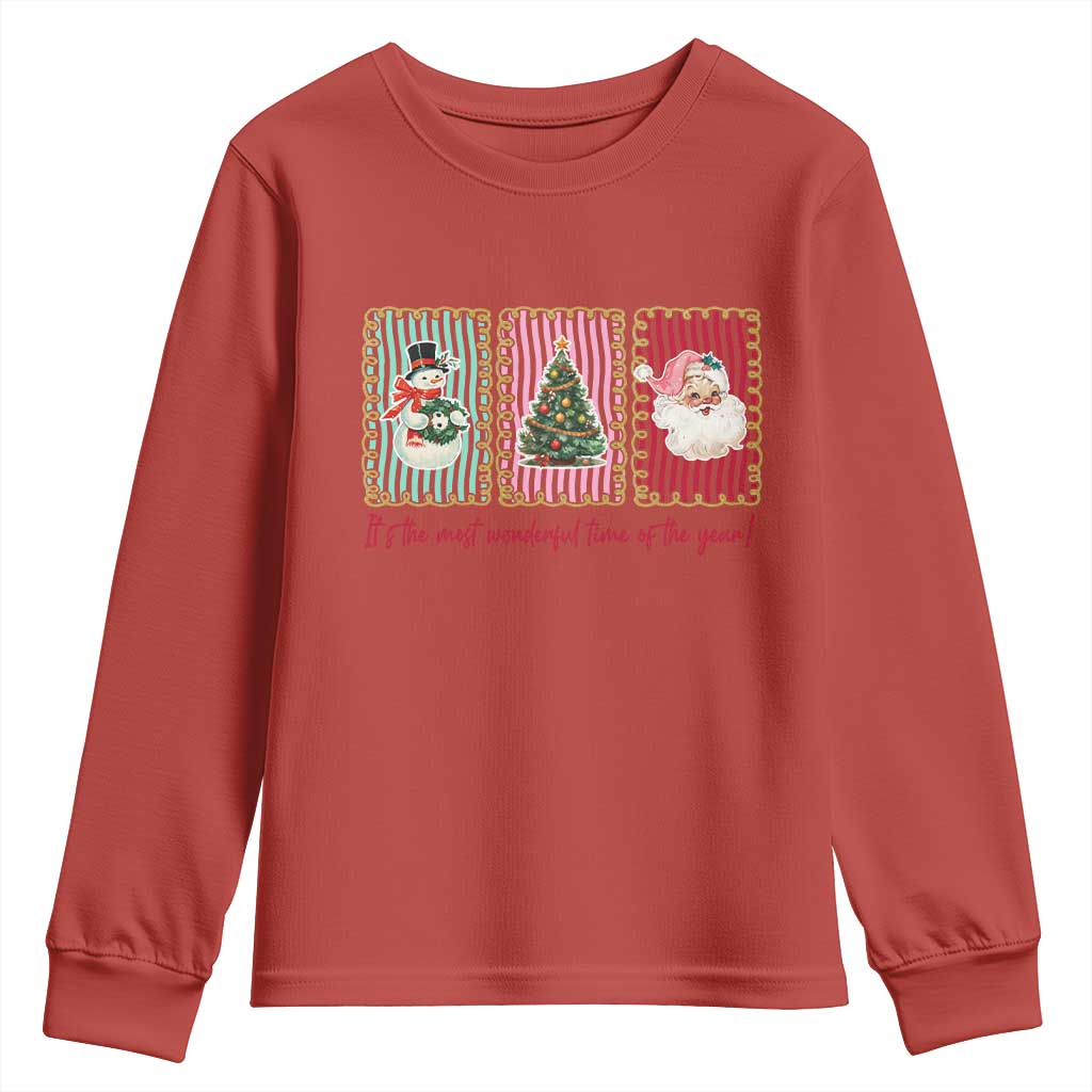 It's The Most Wonderful Time Of The Year Youth Sweatshirt Coquette Christmas TS11 Red Print Your Wear