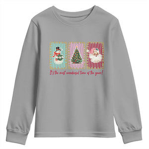 It's The Most Wonderful Time Of The Year Youth Sweatshirt Coquette Christmas TS11 Sport Gray Print Your Wear