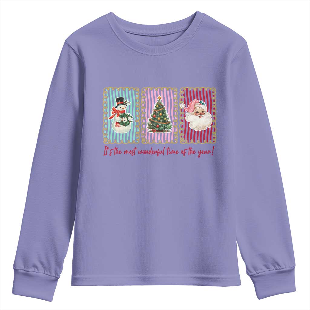It's The Most Wonderful Time Of The Year Youth Sweatshirt Coquette Christmas TS11 Violet Print Your Wear