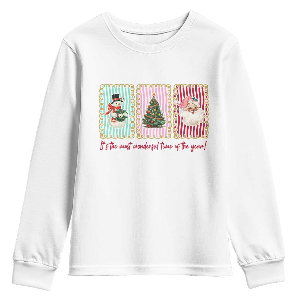 It's The Most Wonderful Time Of The Year Youth Sweatshirt Coquette Christmas TS11 White Print Your Wear