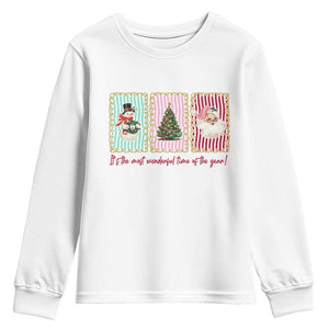It's The Most Wonderful Time Of The Year Youth Sweatshirt Coquette Christmas TS11 White Print Your Wear