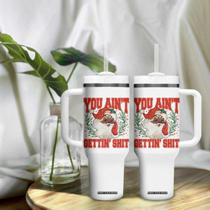 Funny African American Black Santa Christmas Tumbler With Handle You Aint Getting Shit Inappropriate Xmas TS11 Print Your Wear
