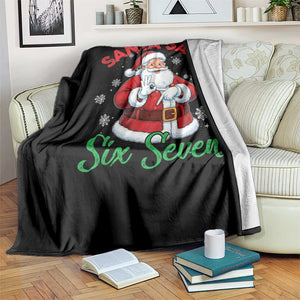 Funny Santa Says Six Seven Throw Blanket Christmas 67 Meme Santa Gen Alpha Slang TS11 Print Your Wear
