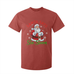 Funny Santa Says Six Seven T Shirt For Kid Christmas 67 Meme Santa Gen Alpha Slang TS11 Red Print Your Wear