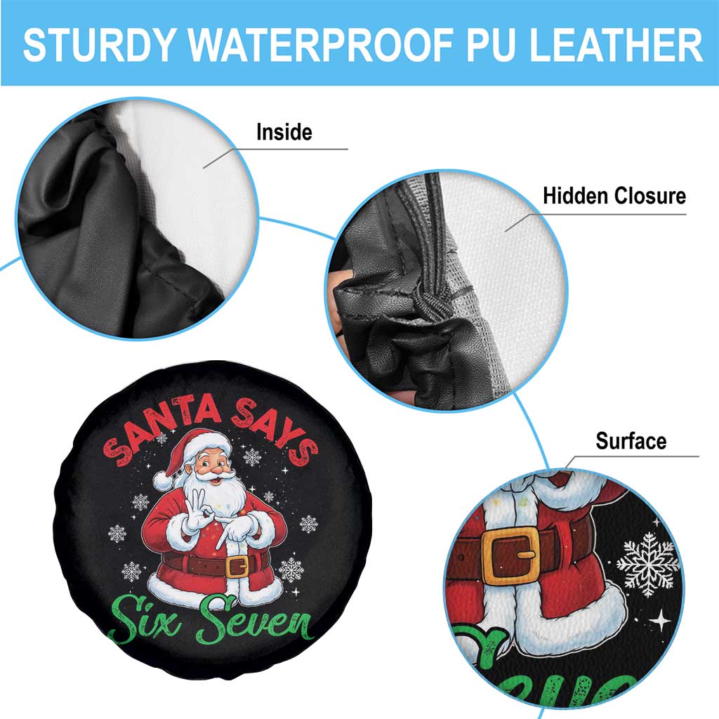 Funny Santa Says Six Seven Spare Tire Cover Christmas 67 Meme Santa Gen Alpha Slang TS11 Print Your Wear