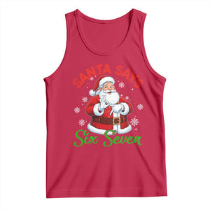 Funny Santa Says Six Seven Tank Top Christmas 67 Meme Santa Gen Alpha Slang TS11 Red Print Your Wear