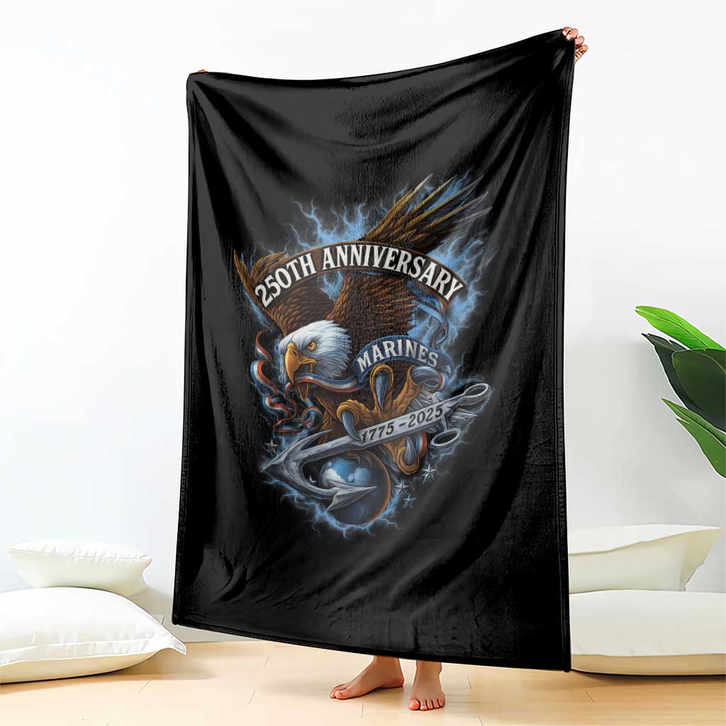 Us Marines Military 250th Anniversary Throw Blanket Bald Eagle Anchor TS11 Print Your Wear