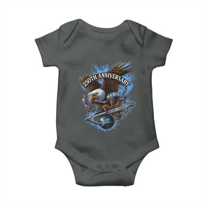Us Marines Military 250th Anniversary Baby Onesie Bald Eagle Anchor TS11 Dark Heather Print Your Wear