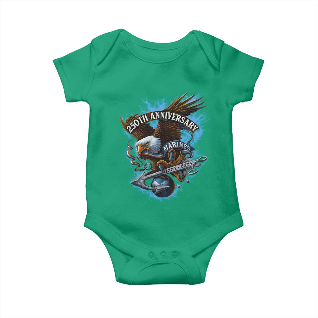 Us Marines Military 250th Anniversary Baby Onesie Bald Eagle Anchor TS11 Irish Green Print Your Wear
