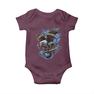 Us Marines Military 250th Anniversary Baby Onesie Bald Eagle Anchor TS11 Maroon Print Your Wear