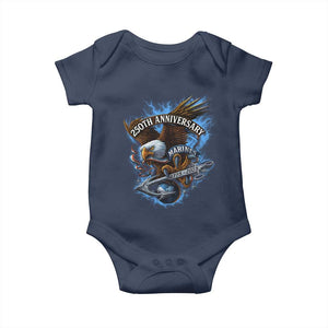 Us Marines Military 250th Anniversary Baby Onesie Bald Eagle Anchor TS11 Navy Print Your Wear